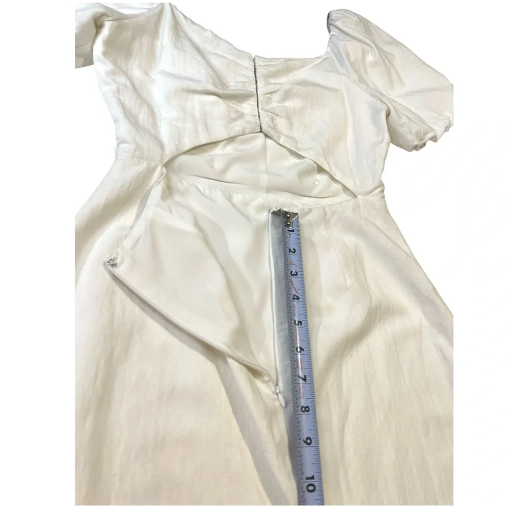 Cinq à Sept‎ Odele Puff Sleeve Mini Body-con Dress, Off White, Size Small